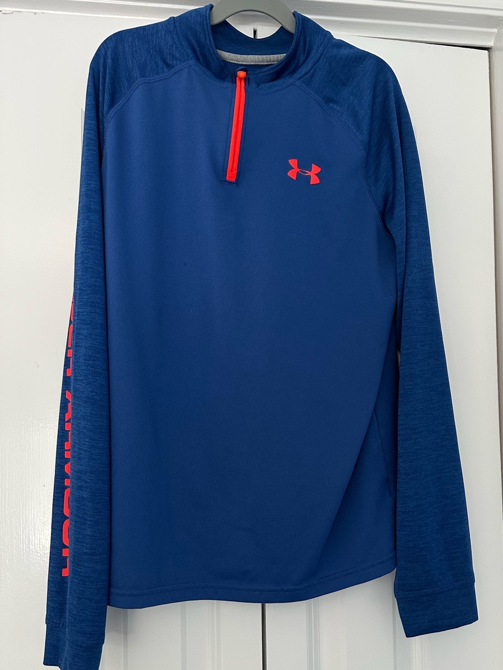 Under Armour Youth Blue Quarter-Zip Pullover with Orange Accents